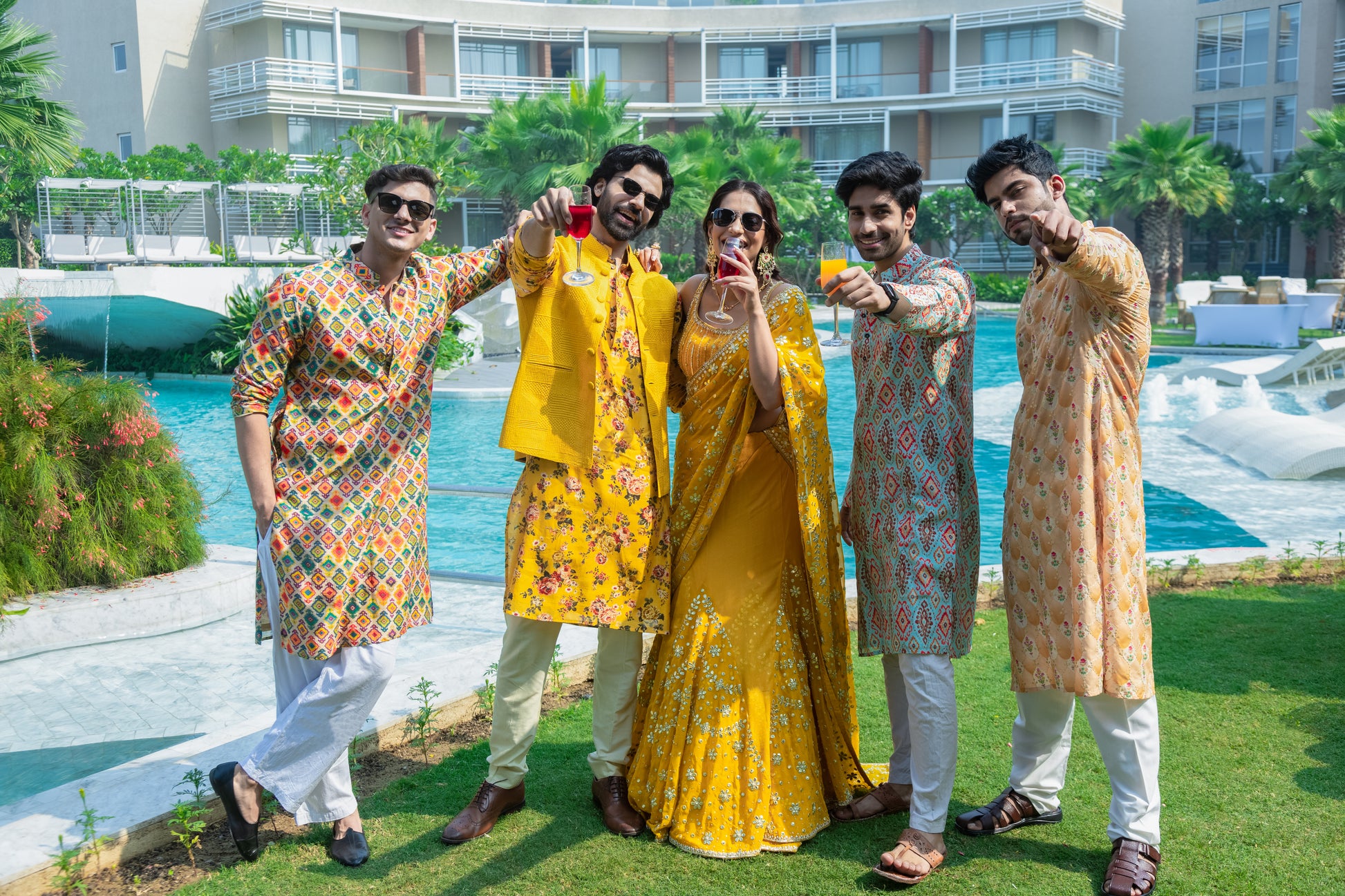 Vibrant Yellow Floral Kurta with Jacket