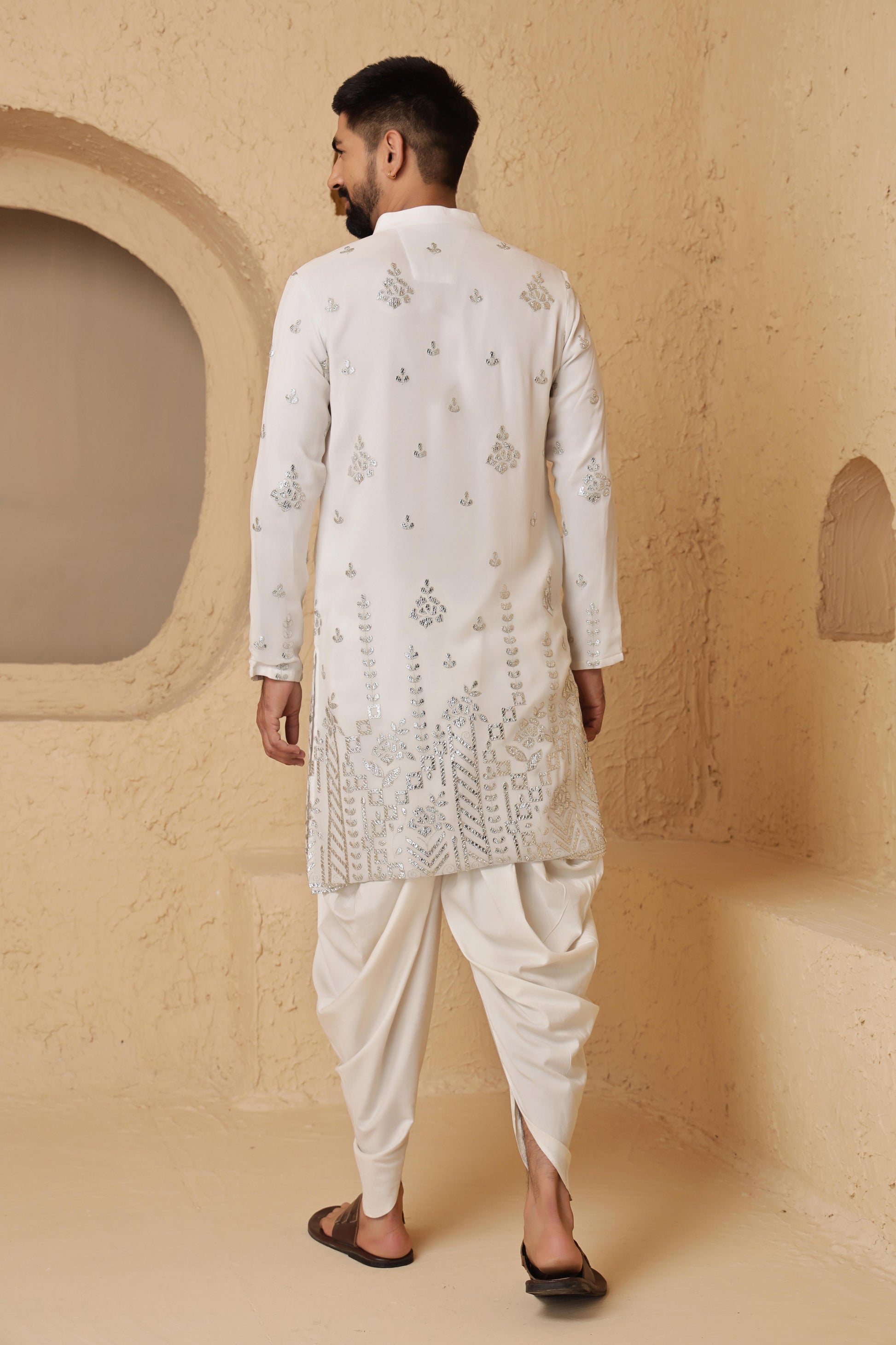 Ivory Foil Gotta Kurta Set
