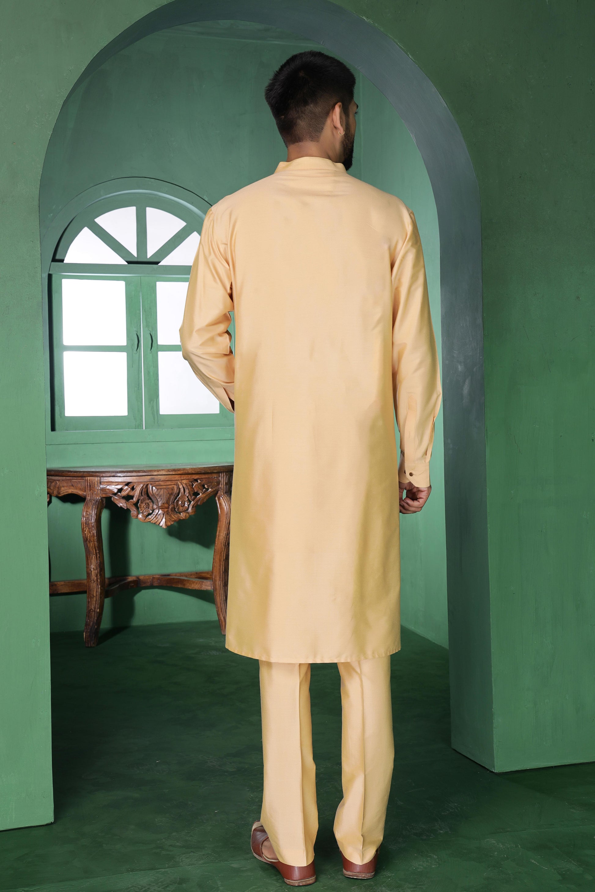 Beige multi-pintux Kurta Set