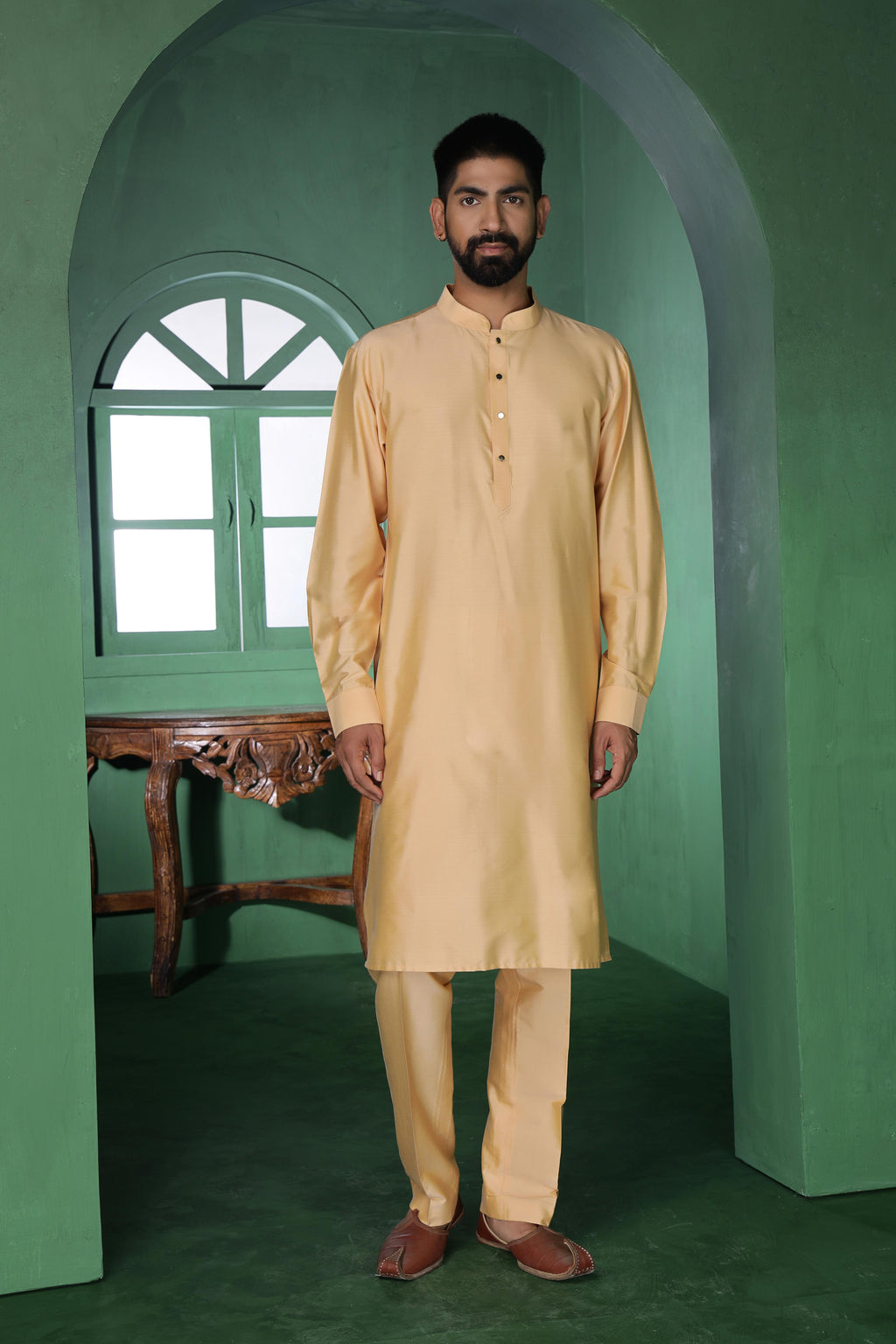 Beige multi-pintux Kurta Set
