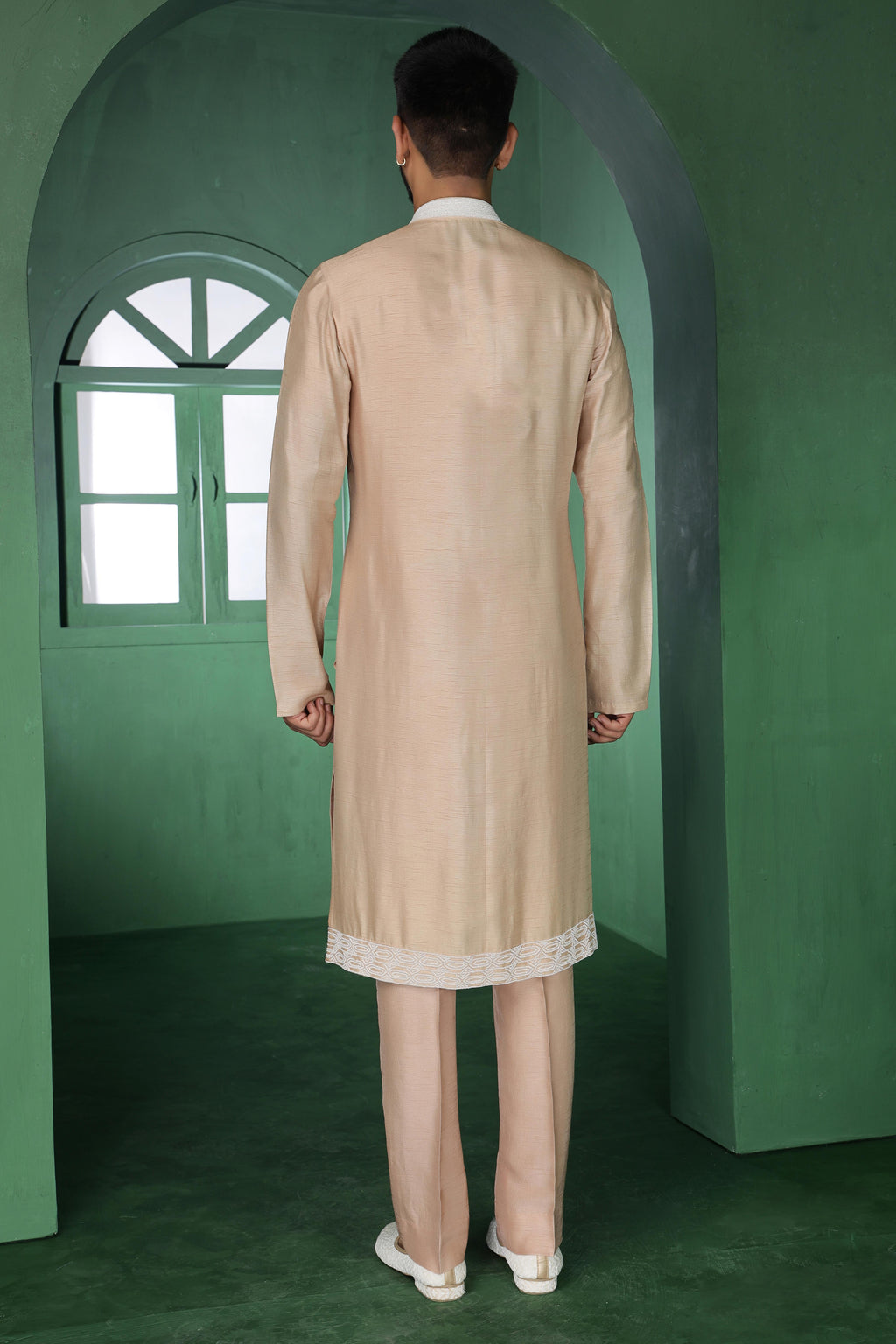 Beige Cutdana Indo-Western Set