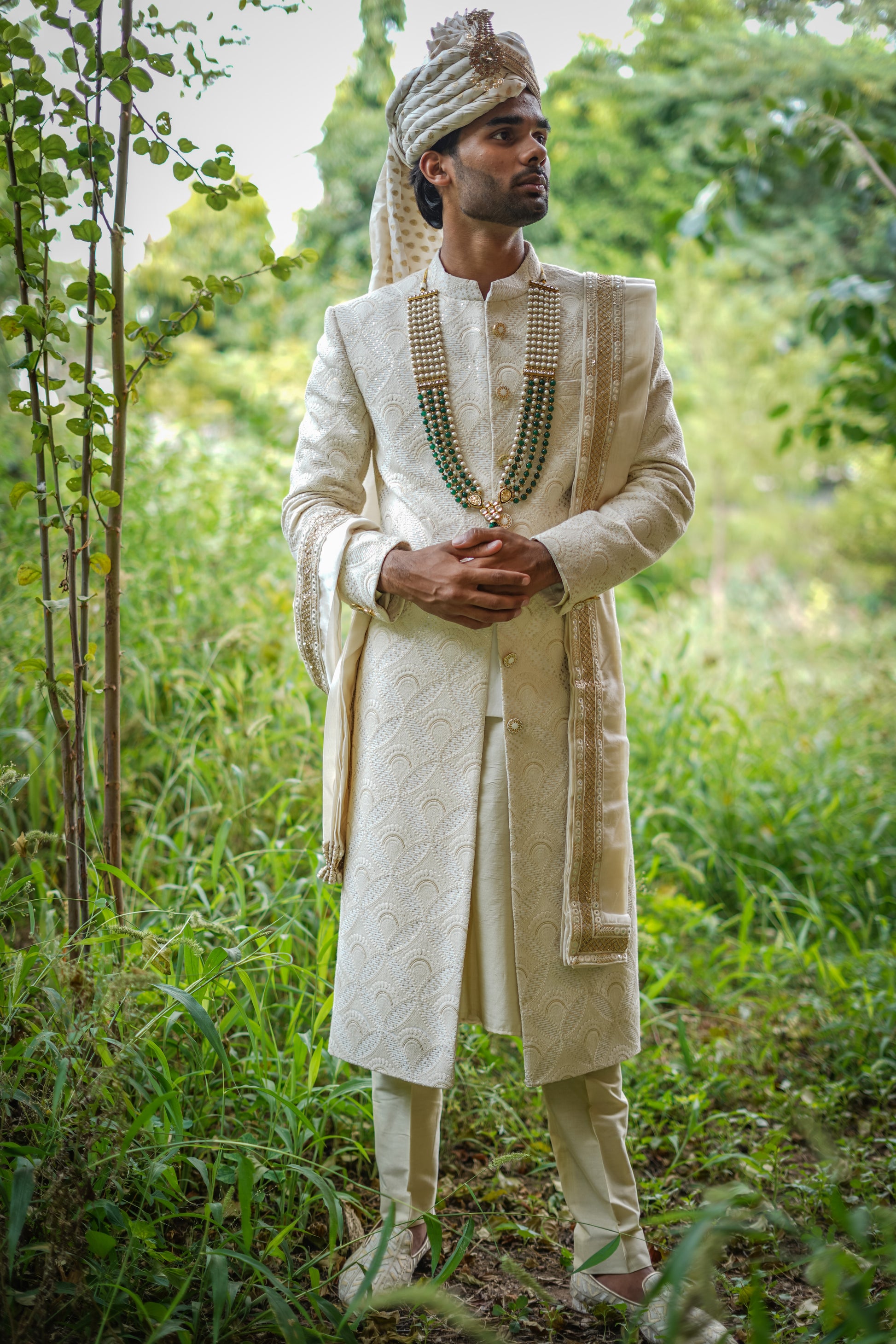 Lucknowi sheewani set with jacket