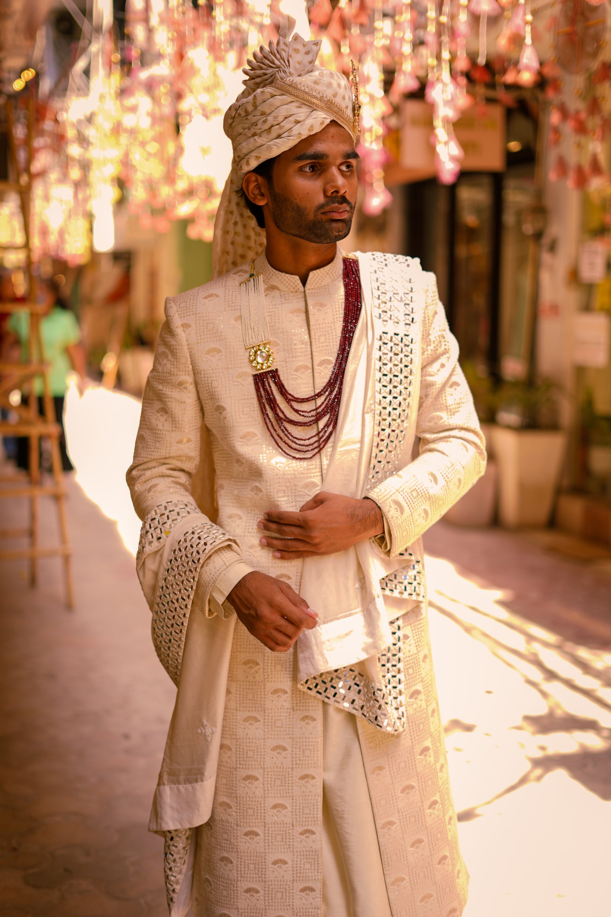 Lucknowi sheewani set with jacket