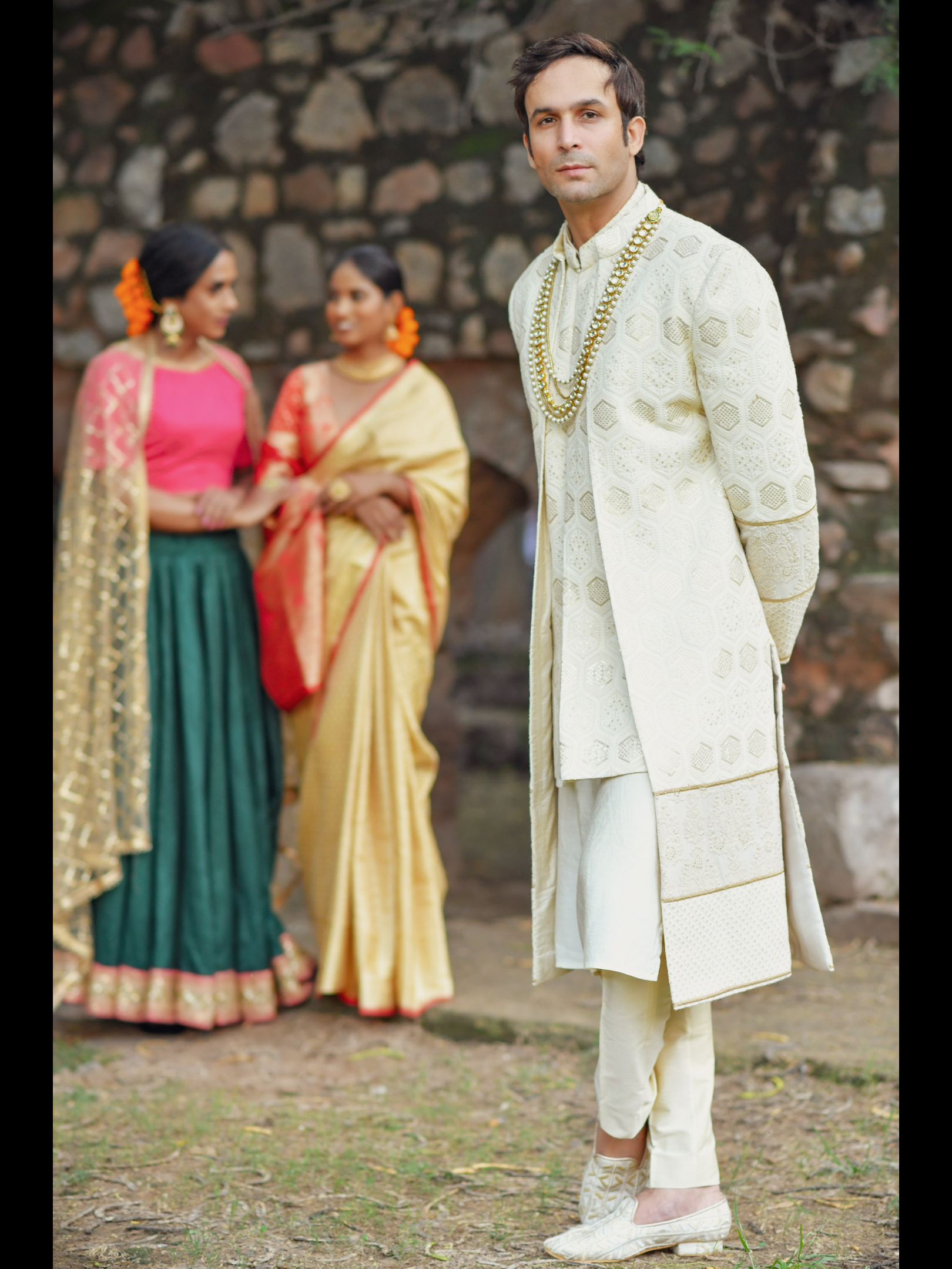 Lucknowi sheewani set with jacket