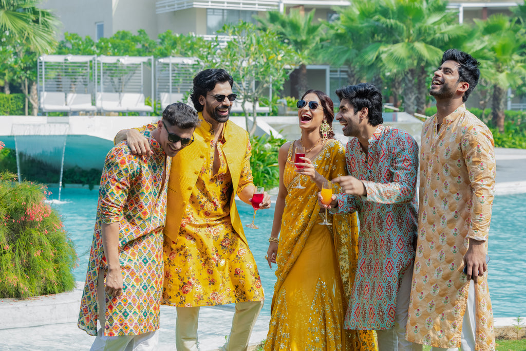 Vibrant Yellow Floral Kurta with Jacket